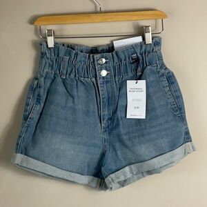 Blue notes Paperbag mom short blue